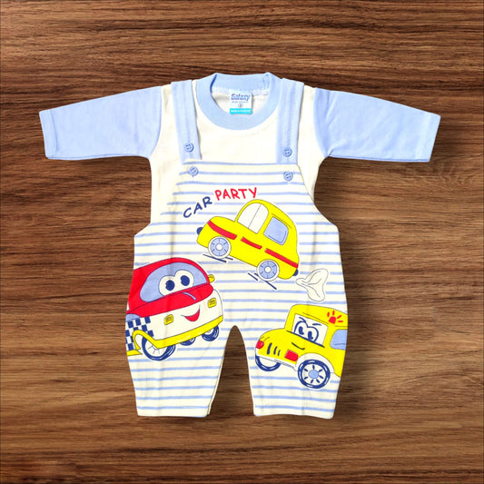 New Born Baby Romper Car Party Blue