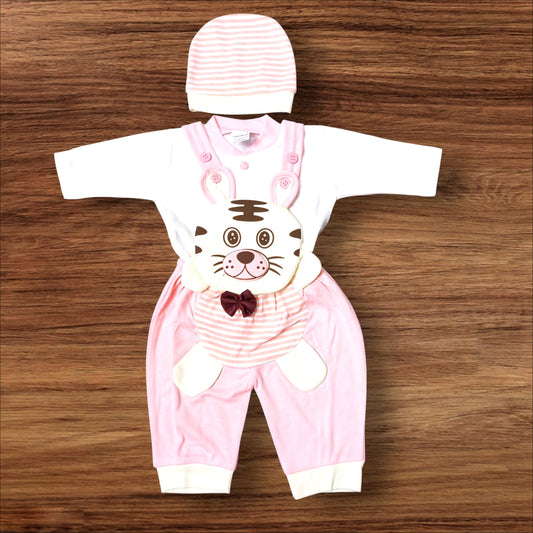 New Born Baby Romper Cat Pink