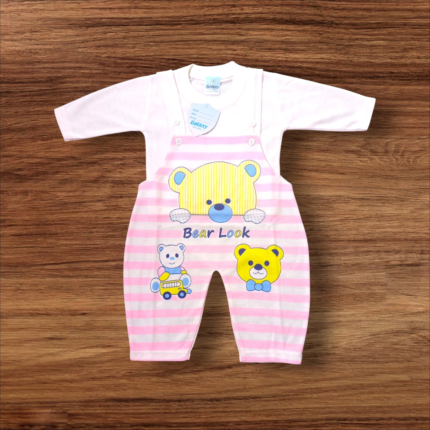 New Born Baby Romper Look Bear Pink (1 to 6 Months)