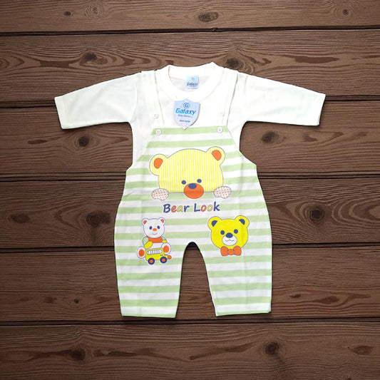 New Born Baby Romper Look Bear Green (1 to 6 Months)