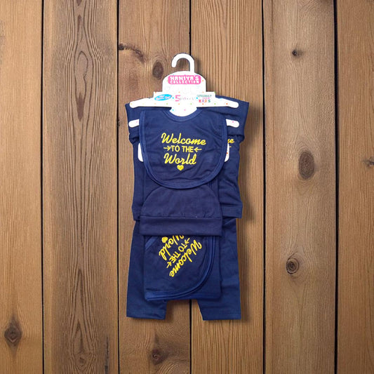 New Born Baby Starter Set Welcome Navy Blue
