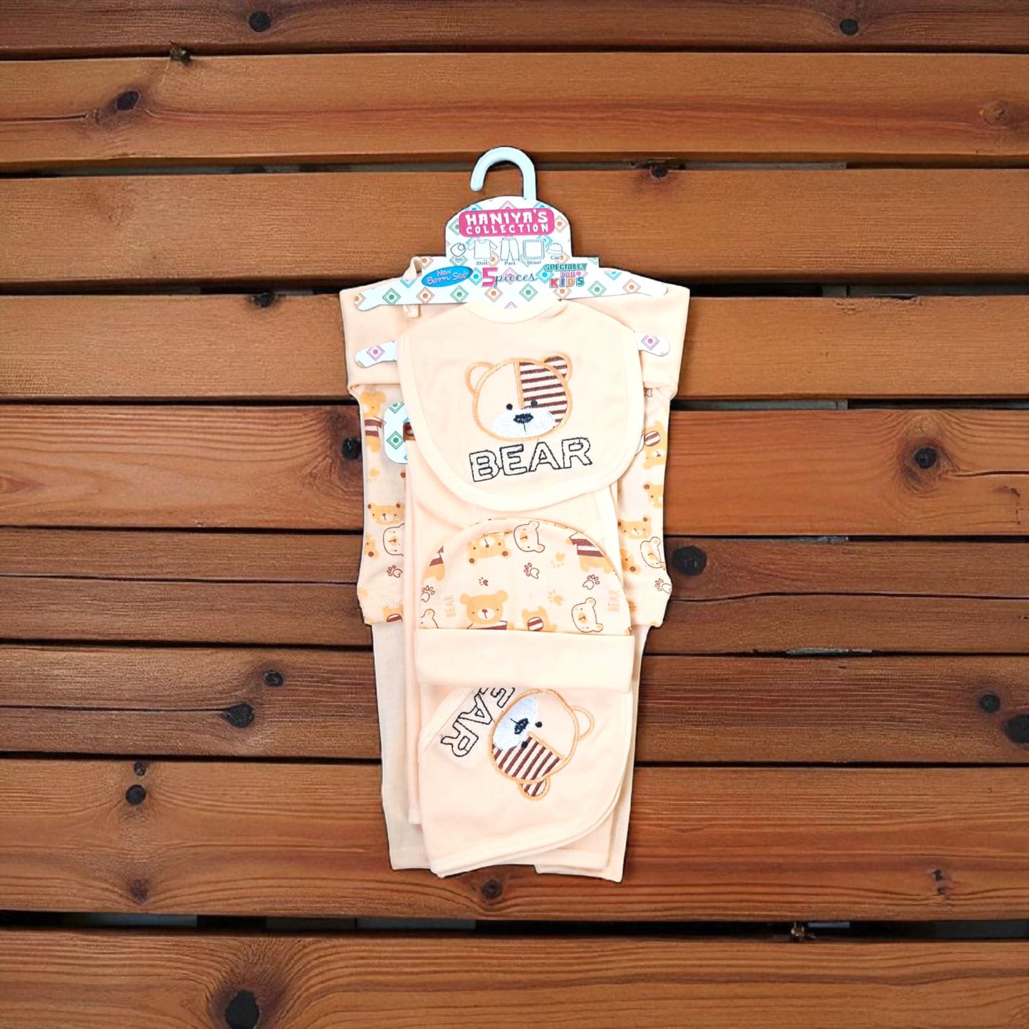 New Born Baby Starter Set Bear Peach