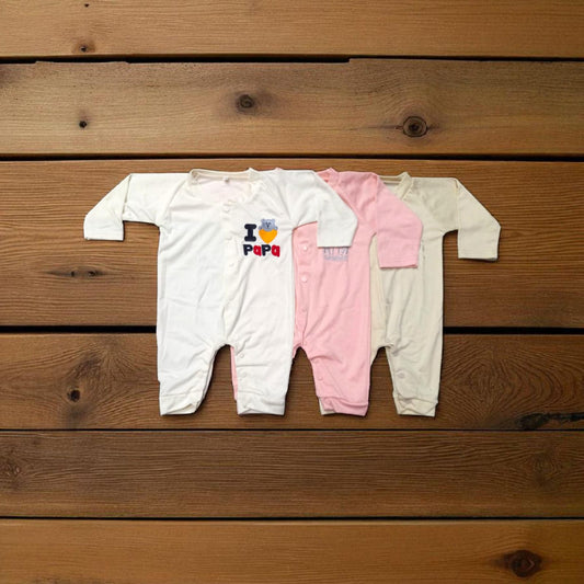 Baby Footless Plain Rompers Pack of 3 (3 to 6 months)