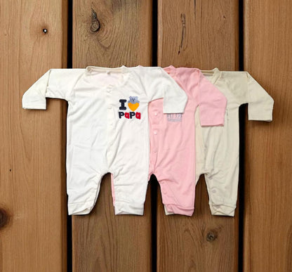 Baby Footless Plain Rompers Pack of 3 (9 to 12 months)