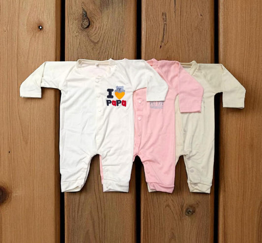 Baby Footless Plain Rompers Pack of 3 (9 to 12 months)