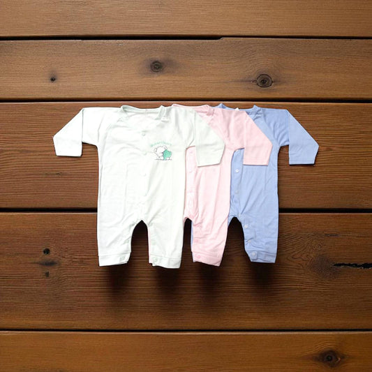 Baby Footless Plain Rompers Pack of 3 (6 to 9 months)