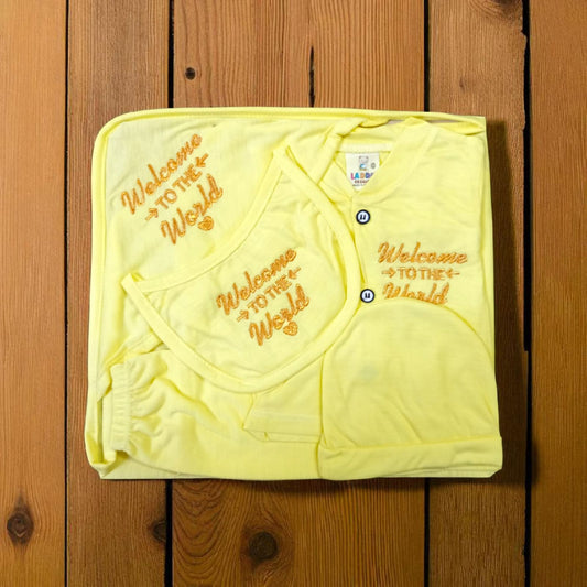 New Born Baby Starter Set Welcome World Yellow