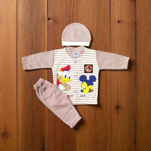 New Born Baby Suit Hey Brown