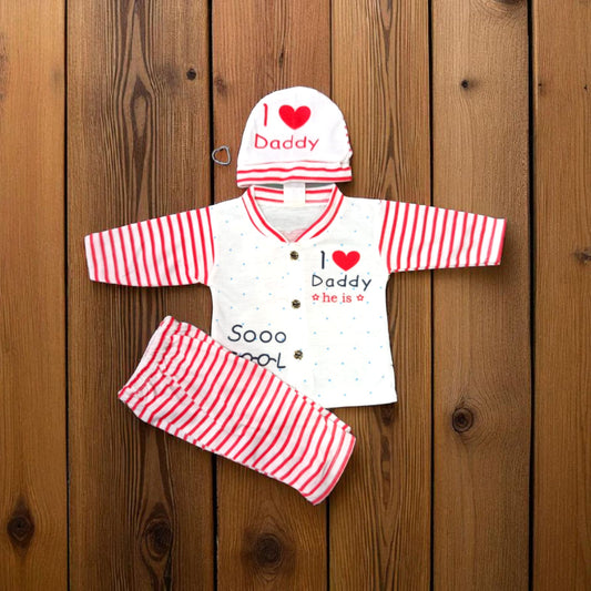 New Born Baby Suit I Love Daddy Red