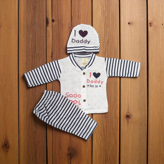 New Born Baby Suit I Love Daddy Blue