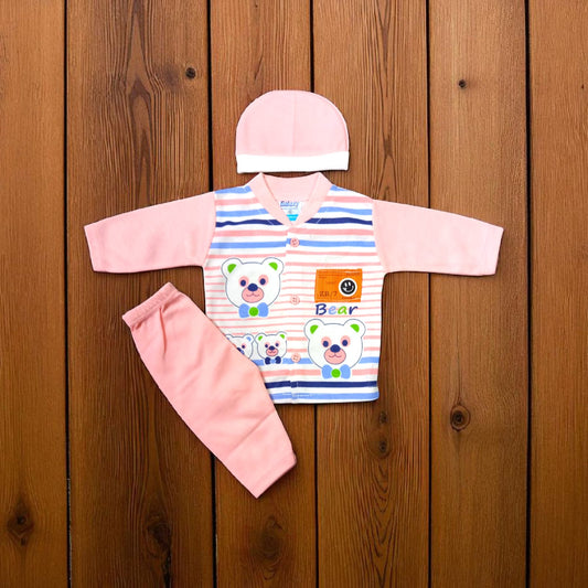 New Born Baby Suit Cam Bear Pink
