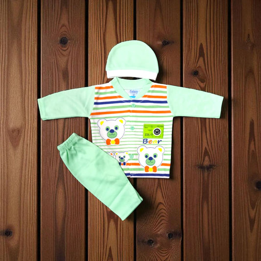New Born Baby Suit Cam Bear Green