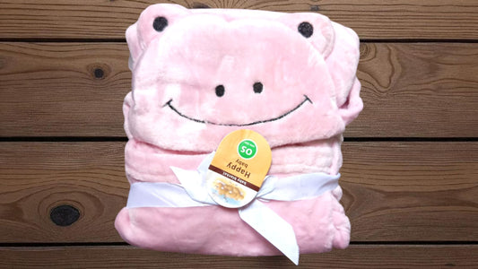 New Born Baby Character Winter Swaddle Frog Pink
