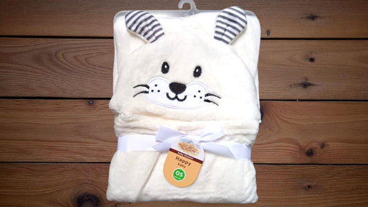 New Born Baby Character Winter Swaddle Cute Bear Off White