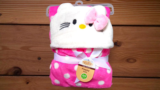 New Born Baby Character Winter Swaddlw Kitty Pink
