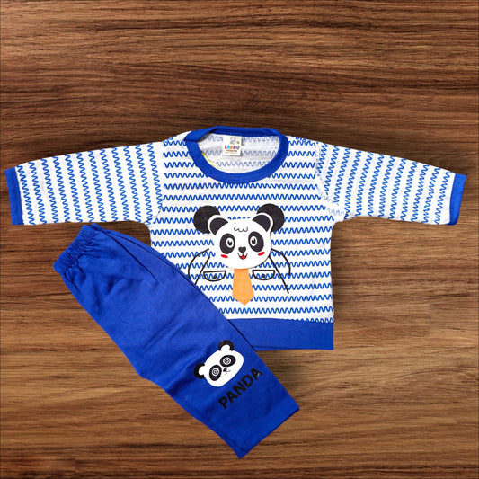 Baby Suit Tie Panda Blue (1 to 6 Months)