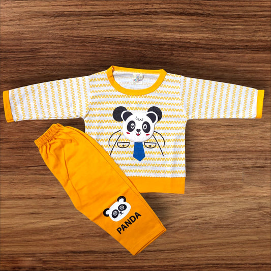 Baby Suit Tie Panda Yellow (1 to 6 Months)
