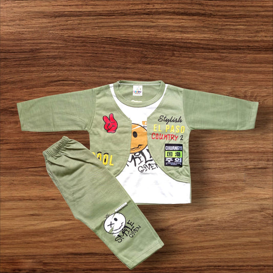 Baby Suit Smile face Green (1 to 6 Months)