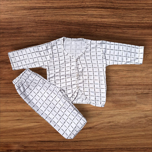 Baby Night Suit (1 to 6 Months) Light Grey