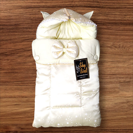 Newborn Baby Hooded Carry Nest Silk Yellow