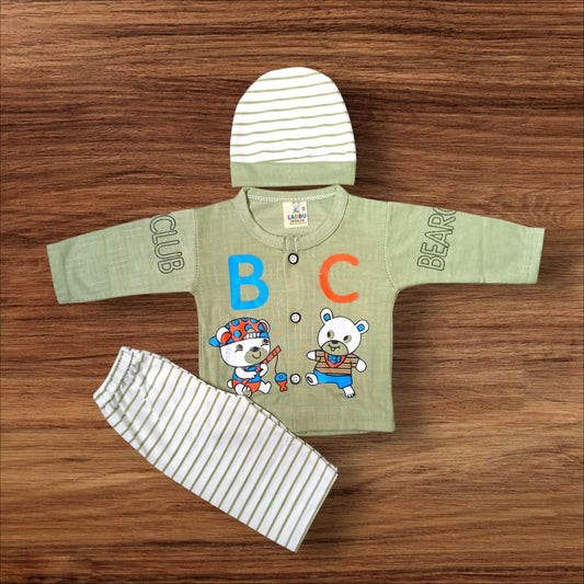 New Born Baby Suit Club Bear Green