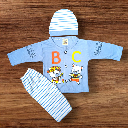 New Born Baby Suit Club Bear Blue