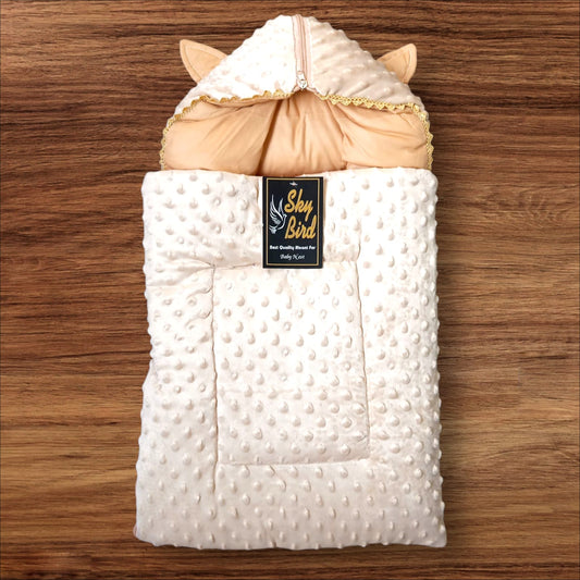 Newborn Baby Hooded Carry Nest Valvet Dot Brown
