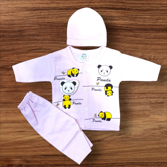 New Born Baby Suit Panda Purple