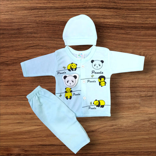 New Born Baby Suit Panda Green
