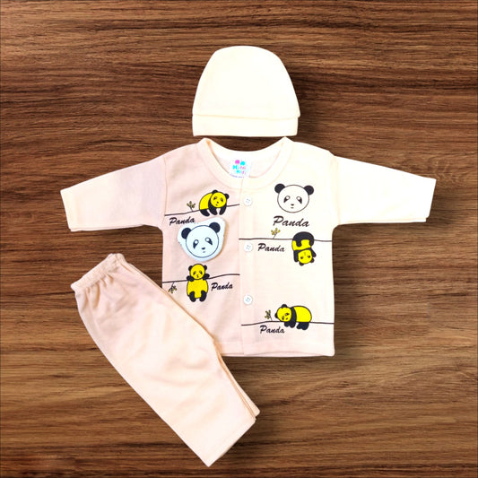 New Born Baby Suit Panda Peach