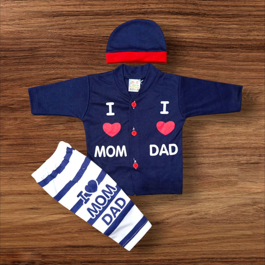 New Born Baby Suit Mom Dad Blue