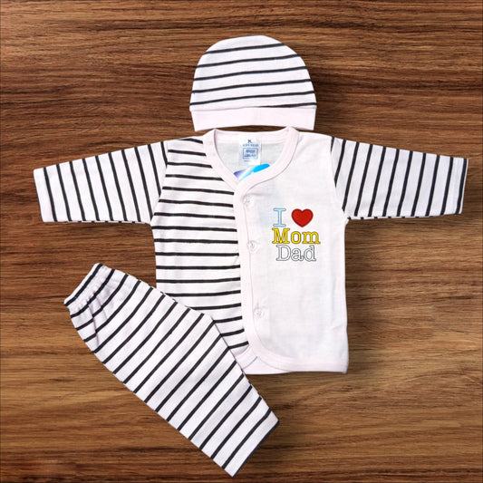 New Born Baby Suit i love mom dad Pink