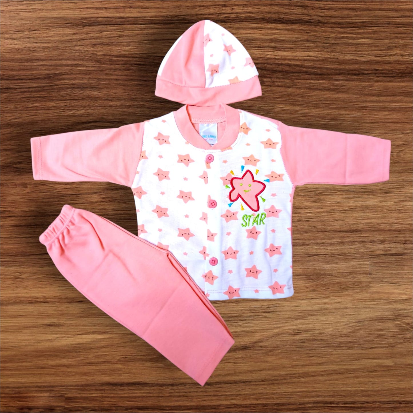 New Born Baby Suit Star Peach