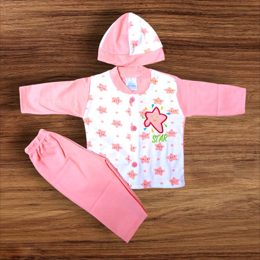New Born Baby Suit Star Peach