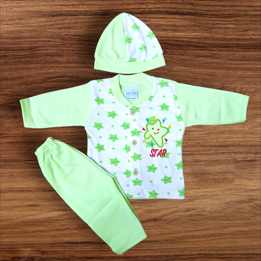 New Born Baby Suit Star Green