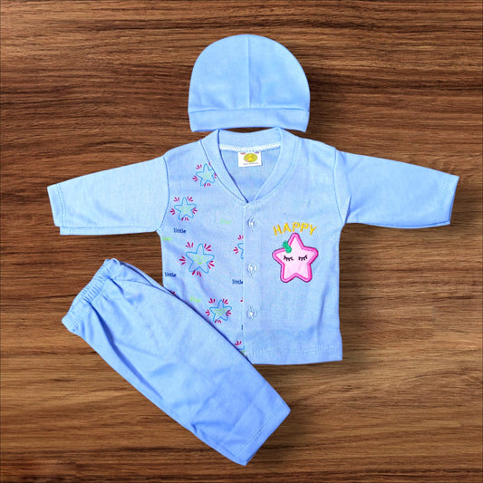 New Born Baby Suit Happy Blue