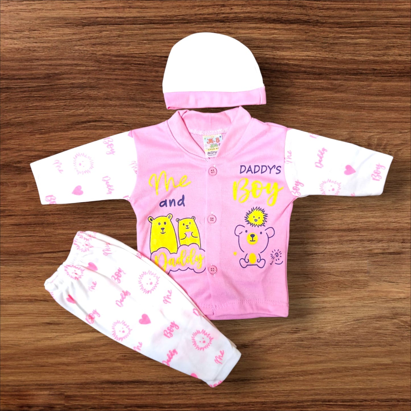 New Born Baby Suit Daddys Boy Pink