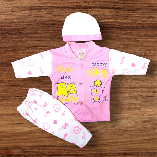New Born Baby Suit Daddys Boy Pink