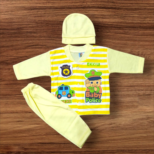 New Born Baby Suit baby Police Yellow