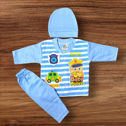 New Born Baby Suit baby Police Blue