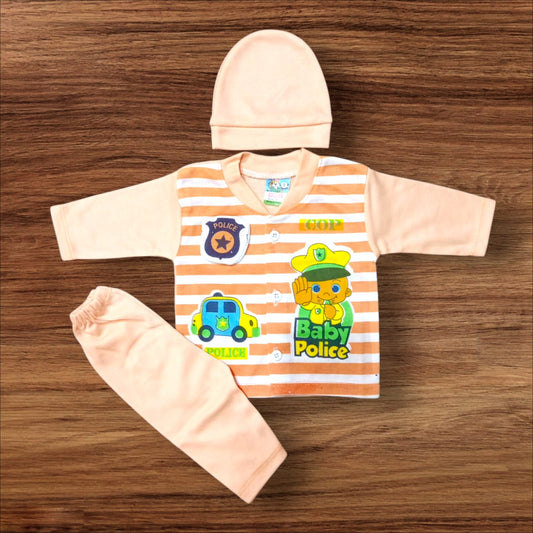 New Born Baby Suit baby Police Orange