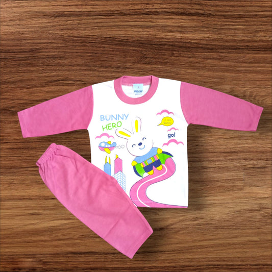 Baby Suit Bunny Hero Pink (1 to 6 Months)