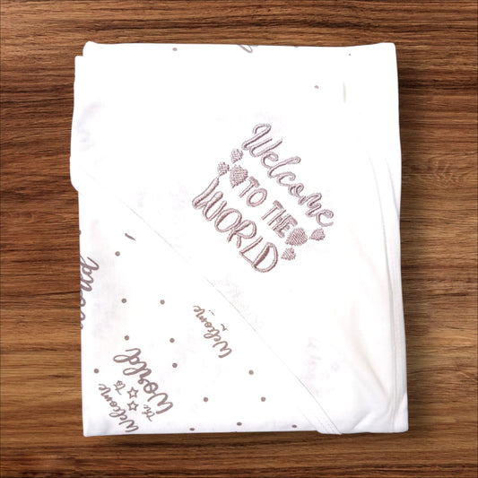 New Born baby Wrapping Sheet Welcome Grey