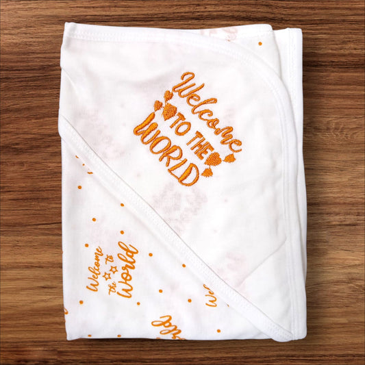 New Born baby Wrapping Sheet Welcome Golden