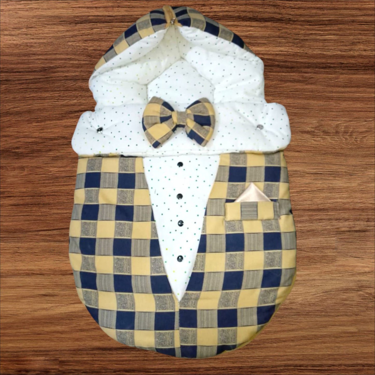 Baby Carry Nest Check Bow Skin