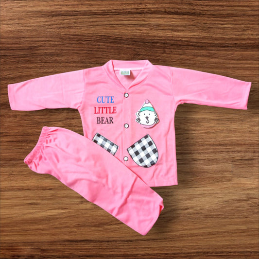 Baby Suit Cute Litlle Bear Pink (1 to 6 Months)