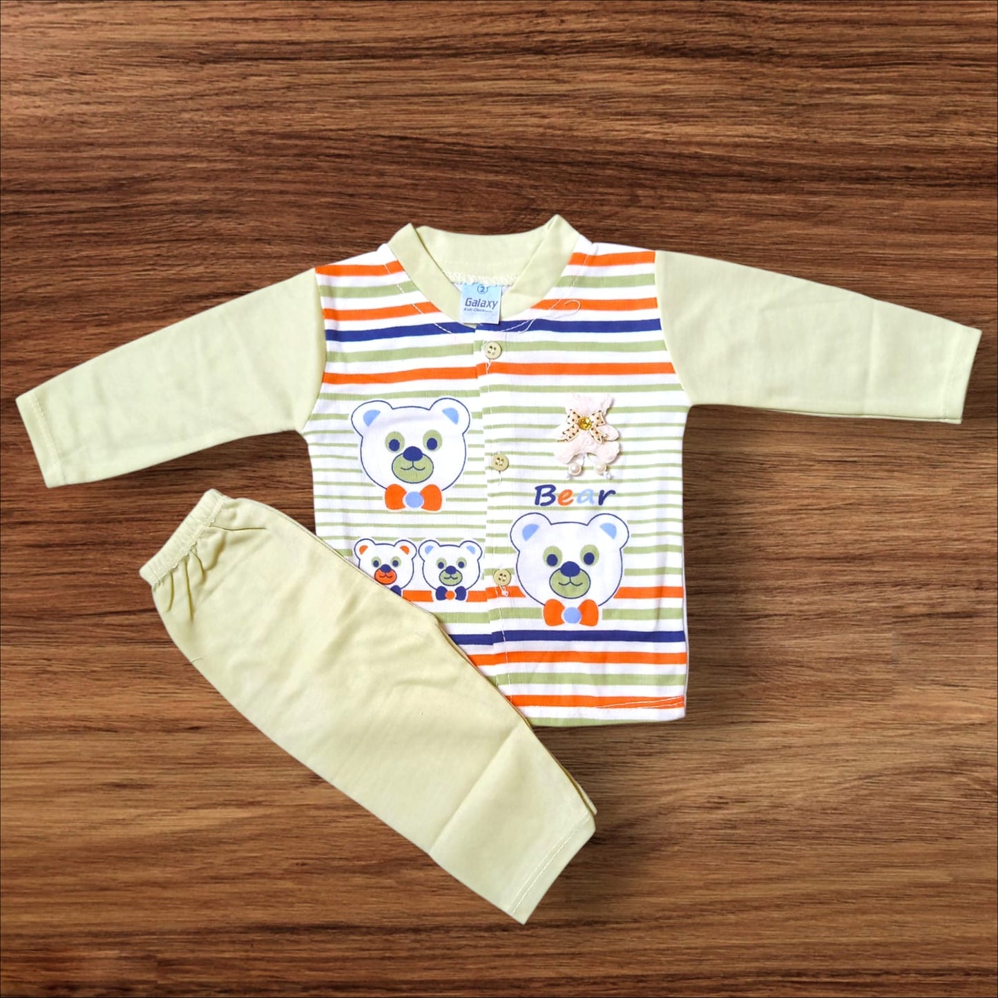 Baby Suit Lining Bear Green (1 to 6 Months)