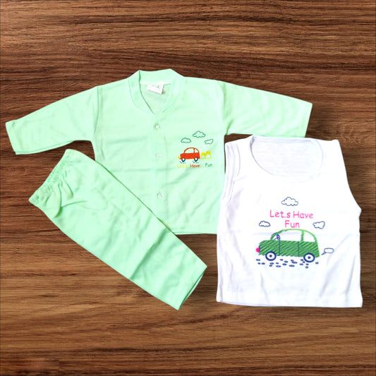 Baby Suit Lets Have Fun (1 to 6 Months) Green