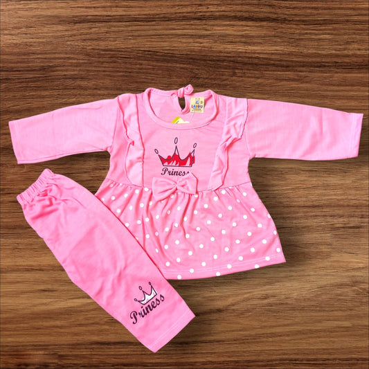 Baby Girl Frock Princess (1 to 6 months) Pink