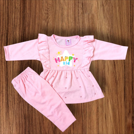 Baby Girl Frock Happy Kid (1 to 6 months) Pink